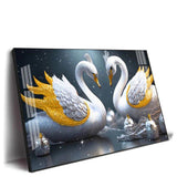 Lovely Swan Couple Premium Acrylic Floating Wall Painting - Decor Smart