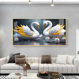 Lovely Swan Couple Premium Acrylic Floating Wall Painting - Decor Smart