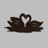 Loving Pair of Swan Backlit Wooden Wall Decor with LED Night Light Walnut Finish - Decor Smart