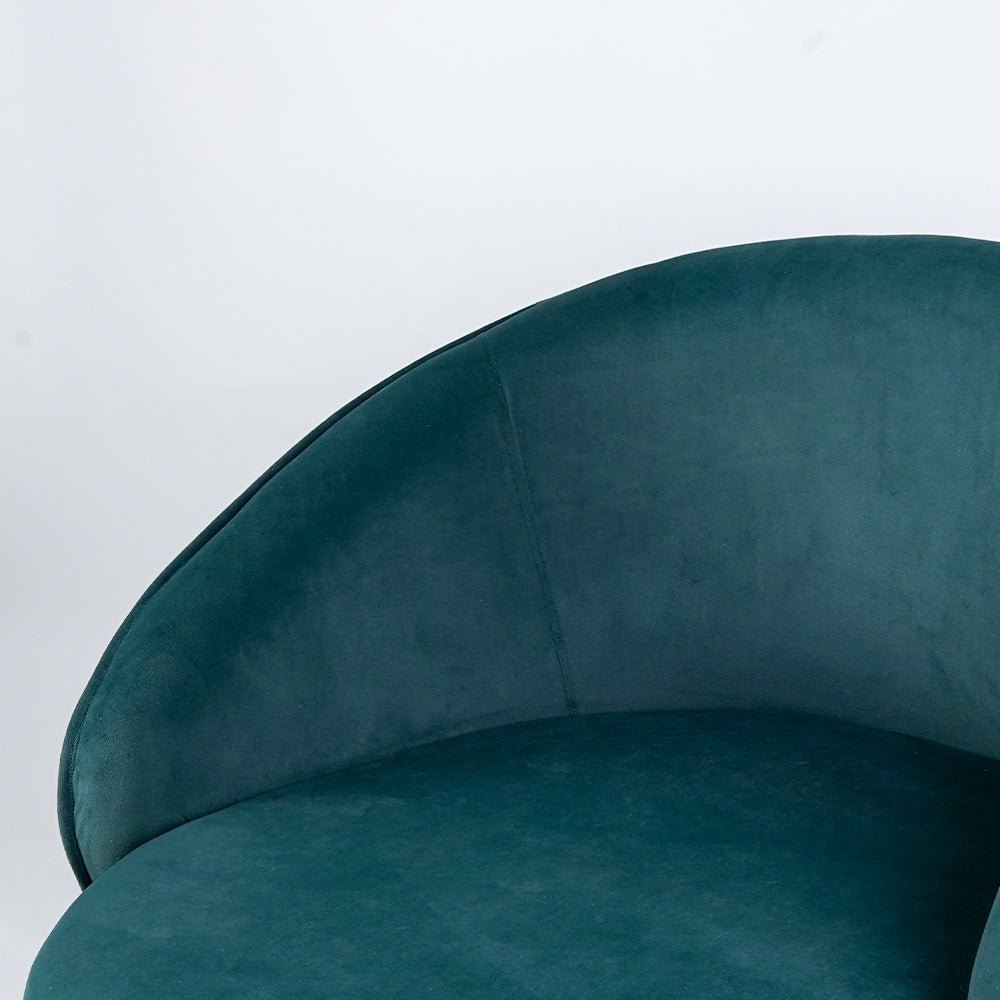 Low - Floor Premium Style Emerald Green Velvet Lounge Chair - Decor Smart