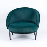 Low - Floor Premium Style Emerald Green Velvet Lounge Chair - Decor Smart
