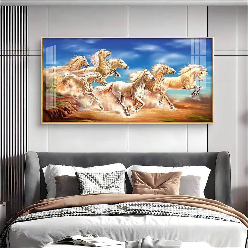 Lucky Horses Premium Acrylic Floating Wall Painting - Decor Smart