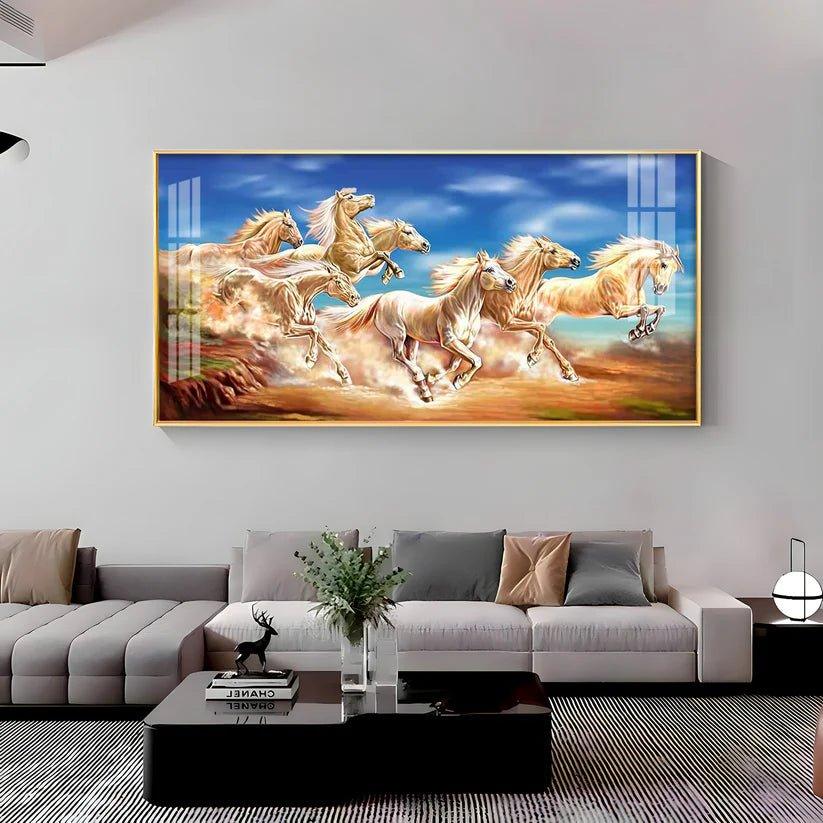 Lucky Horses Premium Acrylic Floating Wall Painting - Decor Smart