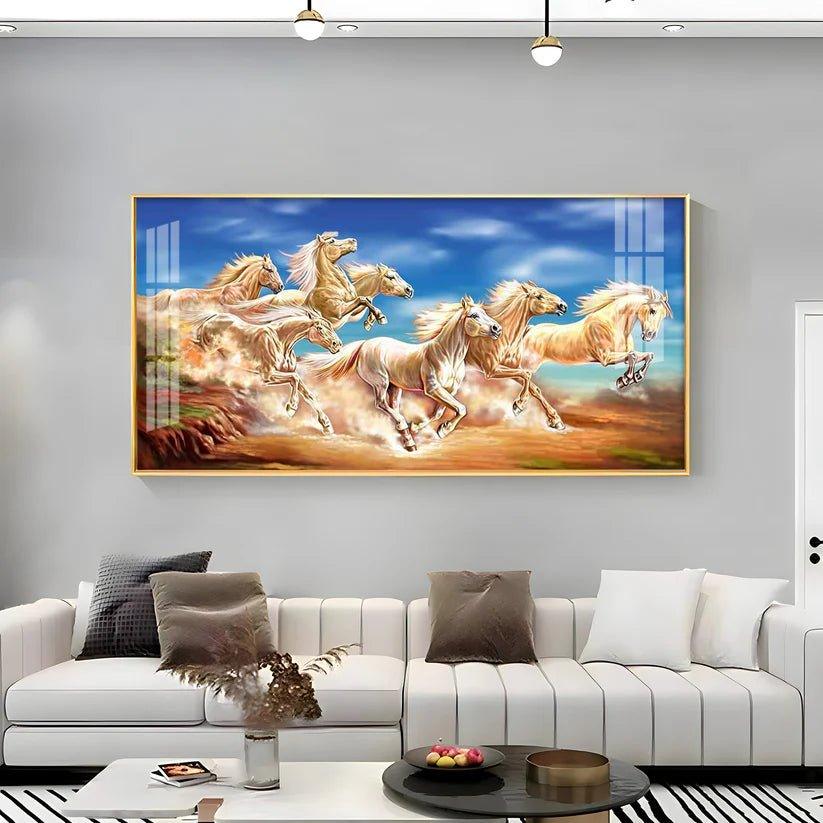 Lucky Horses Premium Acrylic Floating Wall Painting - Decor Smart