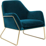 Lush Seagreen Glamorous Style Velvet Lounge Chair - Decor Smart