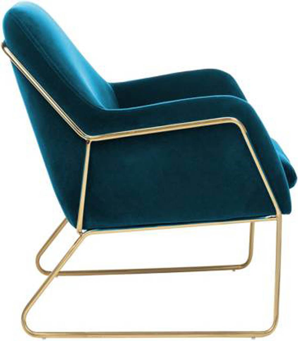 Lush Seagreen Glamorous Style Velvet Lounge Chair - Decor Smart