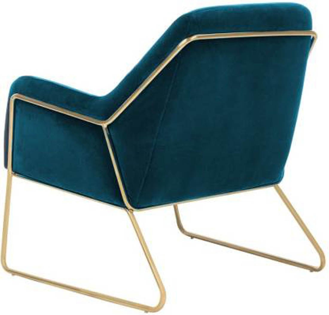 Lush Seagreen Glamorous Style Velvet Lounge Chair - Decor Smart