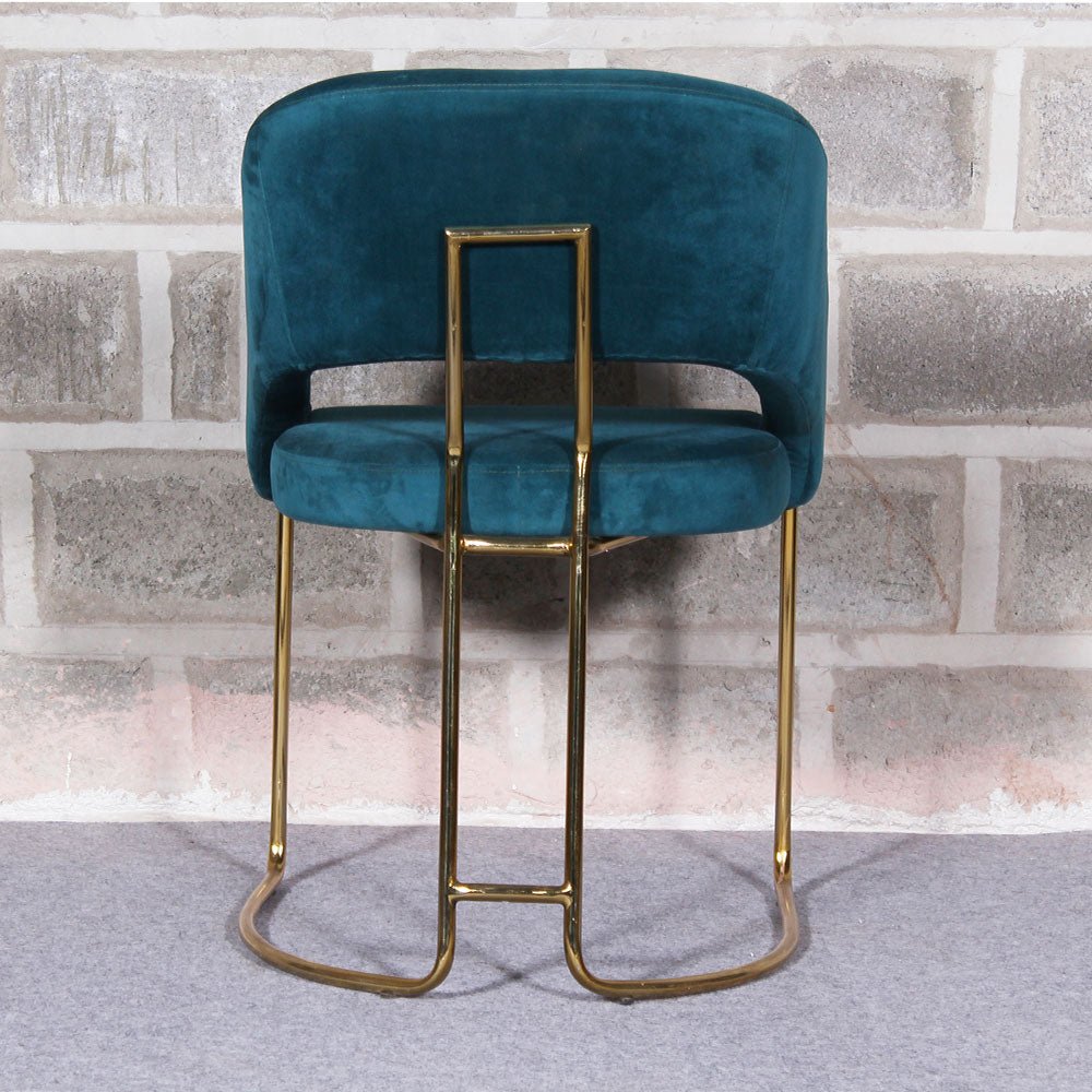 Luxe Blue Color Comfort Seating Velvet & Iron Dining Chair - Decor Smart