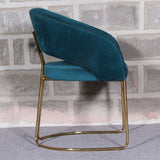Luxe Blue Color Comfort Seating Velvet & Iron Dining Chair - Decor Smart