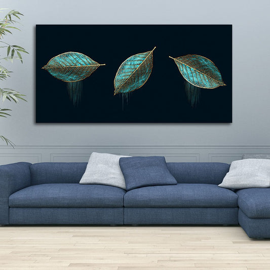 Lux Green Leaves – Premium Abstract Wall Art | Decor Smart