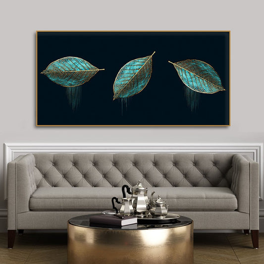 Lux Green Leaves – Premium Abstract Wall Art | Decor Smart