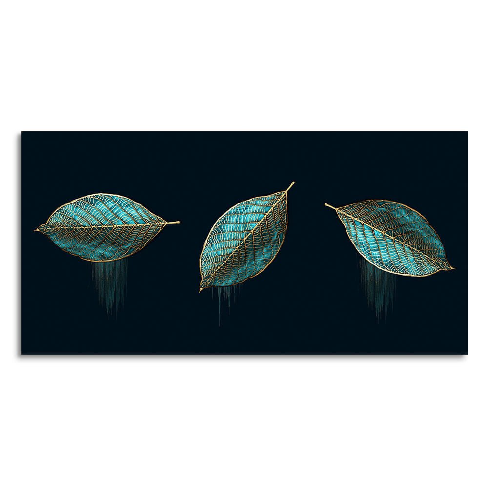 Lux Green Leaves – Premium Abstract Wall Art | Decor Smart