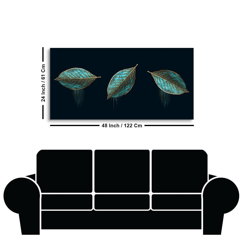 Lux Green Leaves – Premium Abstract Wall Art | Decor Smart