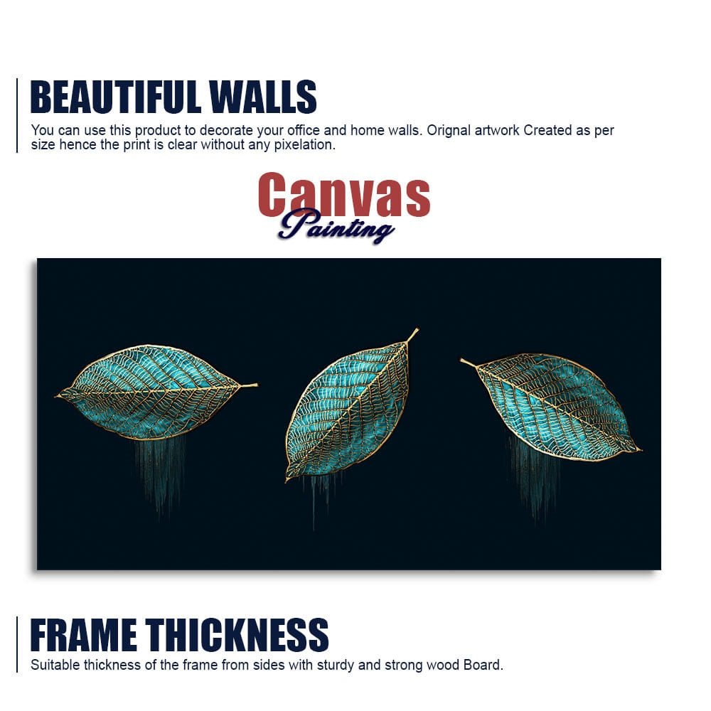 Lux Green Leaves – Premium Abstract Wall Art | Decor Smart