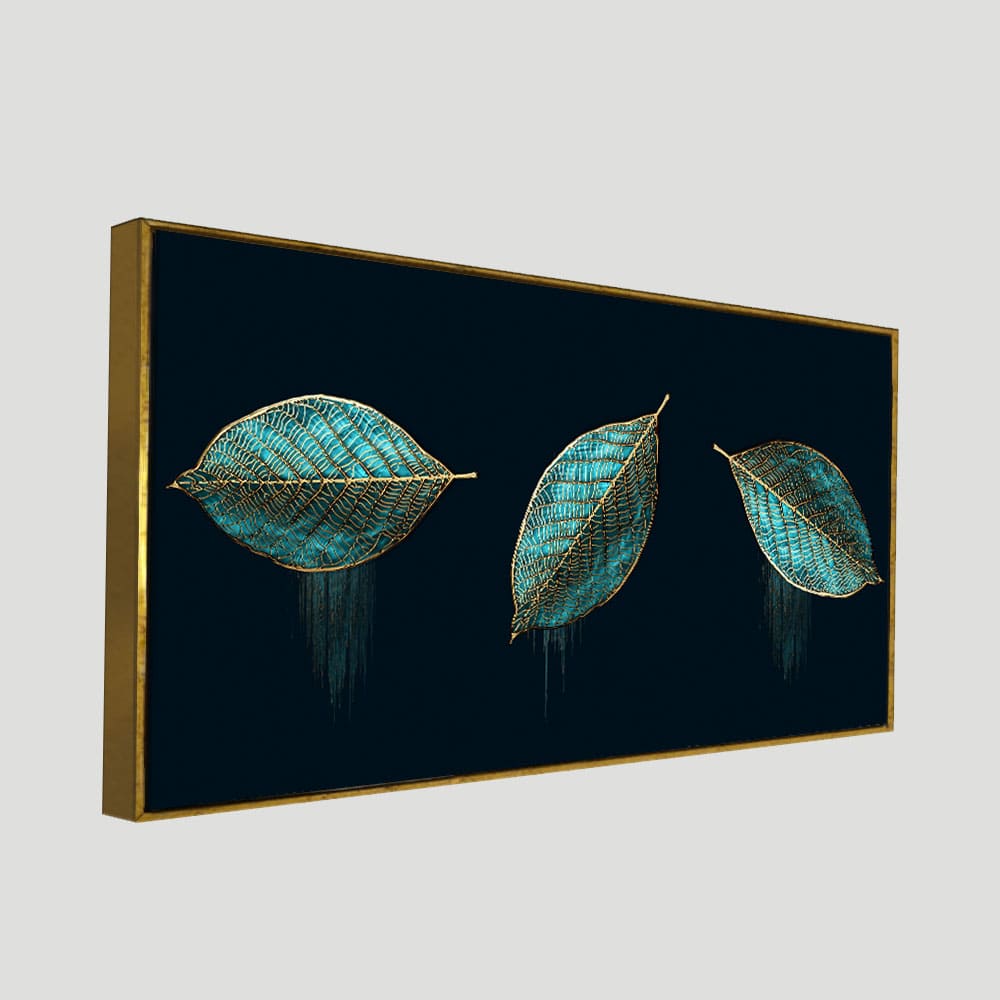 Lux Green Leaves – Premium Abstract Wall Art | Decor Smart