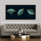Luxurious Abstract Art of Modern Green Leaves Premium Wall Painting