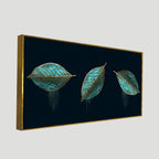 Luxurious Abstract Art of Modern Green Leaves Premium Wall Painting