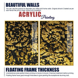 Luxurious Abstract Golden Textural Art Acrylic Floating Wall Painting Set Of 2 - Decor Smart