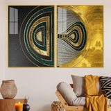 Luxurious Circular Pattern Acrylic Floating Wall Painting Set of 2 - Decor Smart