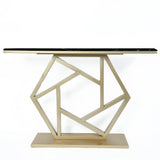 Luxurious Contemporary Console Table In Hexagonal Design with Black Marble - Decor Smart