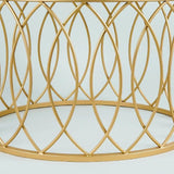 luxurious Designer in Golden & White Marble Round Shape Center Table - Decor Smart