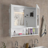 Luxurious Designer Space Saving Bathroom Mirror Cabinet with 5 Spacious Shelves with White Finish - Decor Smart