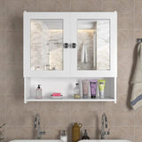 Luxurious Designer Space Saving Bathroom Mirror Cabinet with 5 Spacious Shelves with White Finish - Decor Smart