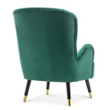 Luxurious Green Velvet Lounge Chair with Ottoman - Decor Smart