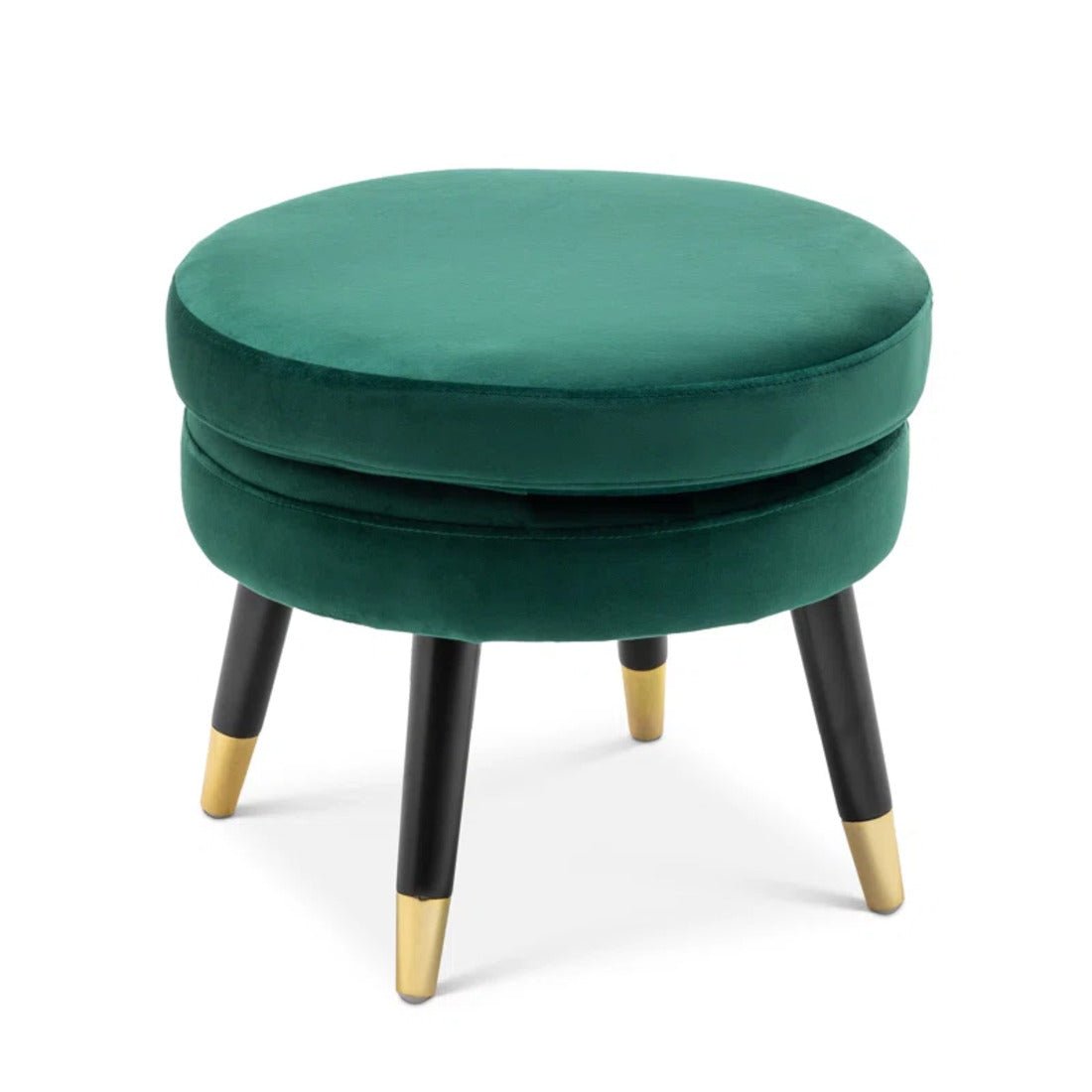 Luxurious Green Velvet Lounge Chair with Ottoman - Decor Smart