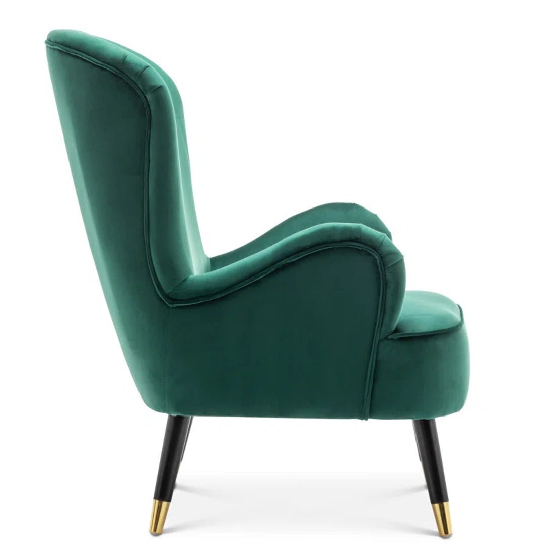 Luxurious Green Velvet Lounge Chair with Ottoman - Decor Smart