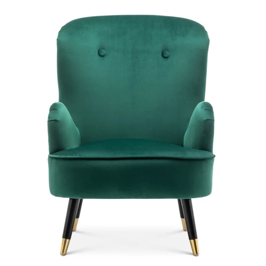Luxurious Green Velvet Lounge Chair with Ottoman - Decor Smart