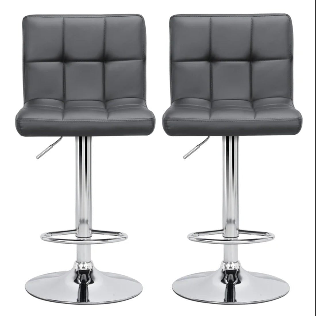 Luxurious Leatherette Grey Color Bar Stool / Long Chair - Decor Smart