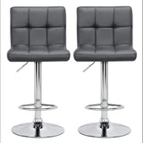 Luxurious Leatherette Grey Color Bar Stool / Long Chair - Decor Smart