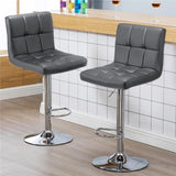 Luxurious Leatherette Grey Color Bar Stool / Long Chair - Decor Smart