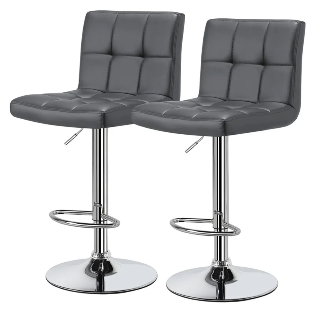 Luxurious Leatherette Grey Color Bar Stool / Long Chair - Decor Smart