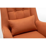 Luxurious Mustard Yellow Thick Padded Velvet Sofa Lounge Chair with Cushion - Decor Smart