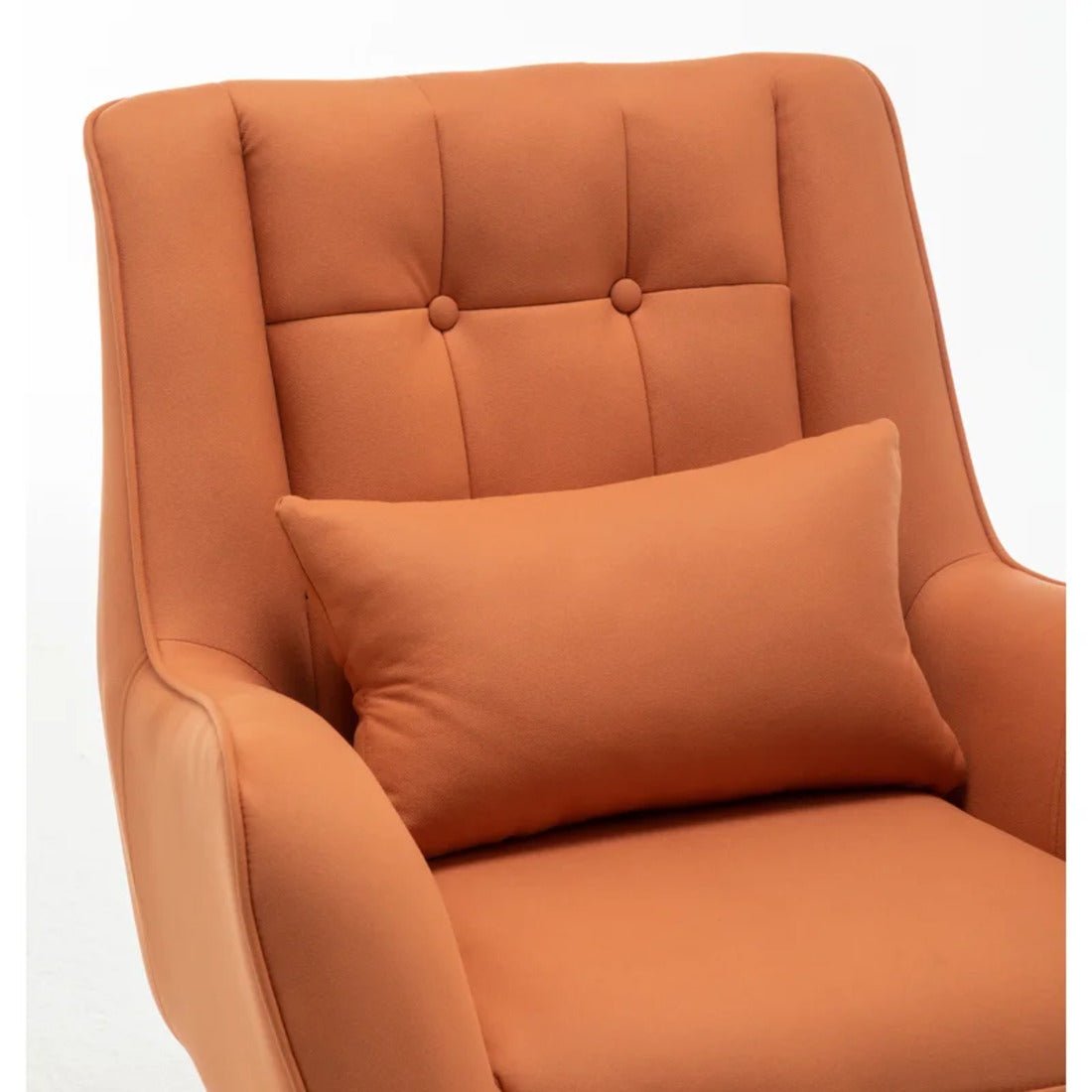 Luxurious Mustard Yellow Thick Padded Velvet Sofa Lounge Chair with Cushion - Decor Smart