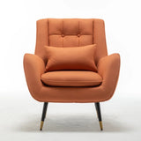 Luxurious Mustard Yellow Thick Padded Velvet Sofa Lounge Chair with Cushion - Decor Smart