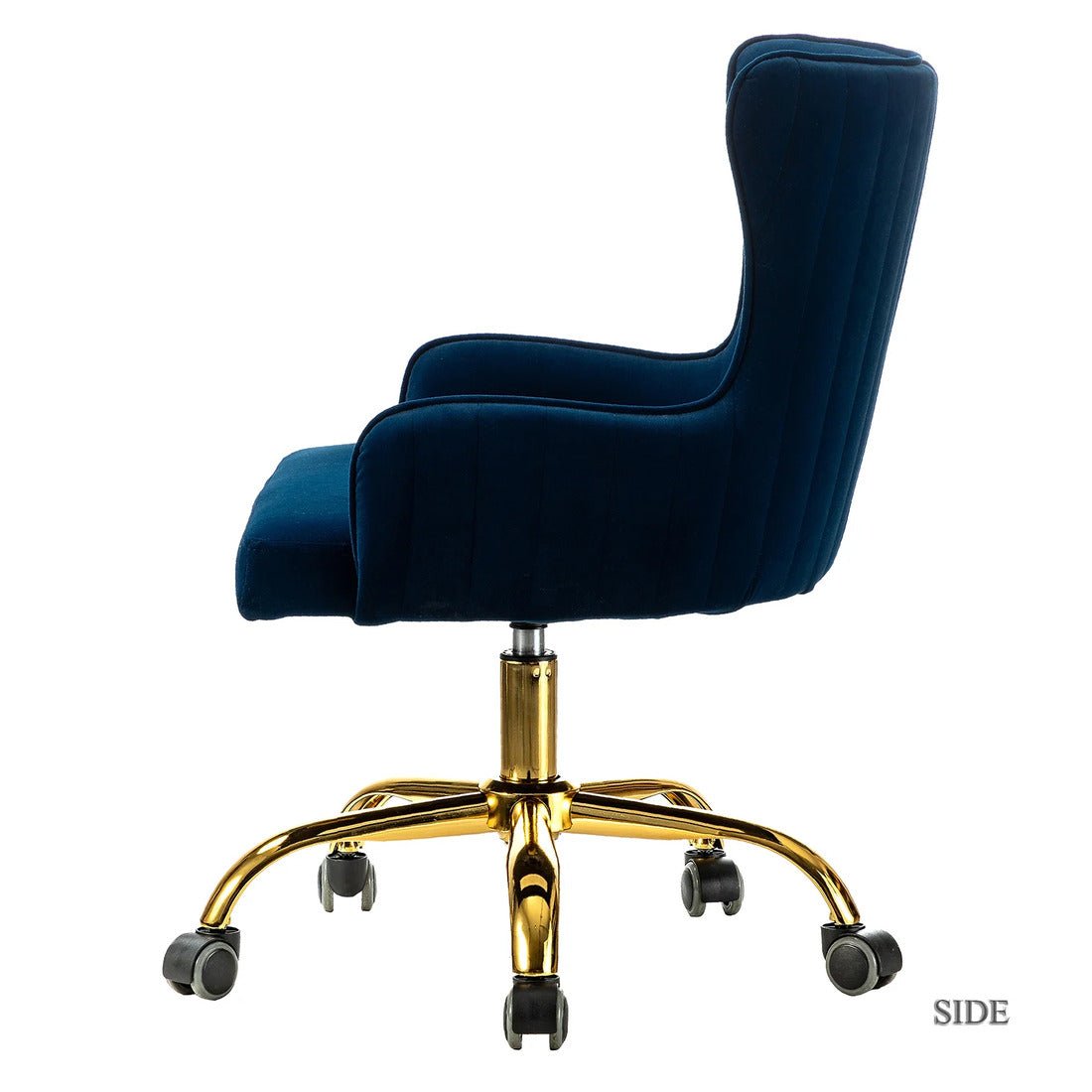 Luxurious Royal Blue Velvet Armchair with Golden Base - Decor Smart