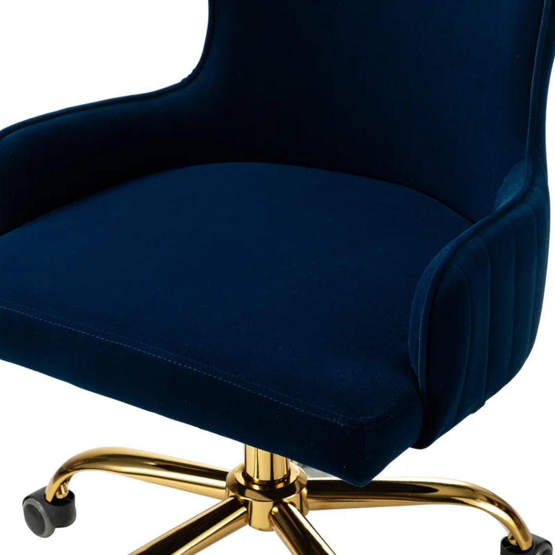 Luxurious Royal Blue Velvet Armchair with Golden Base - Decor Smart