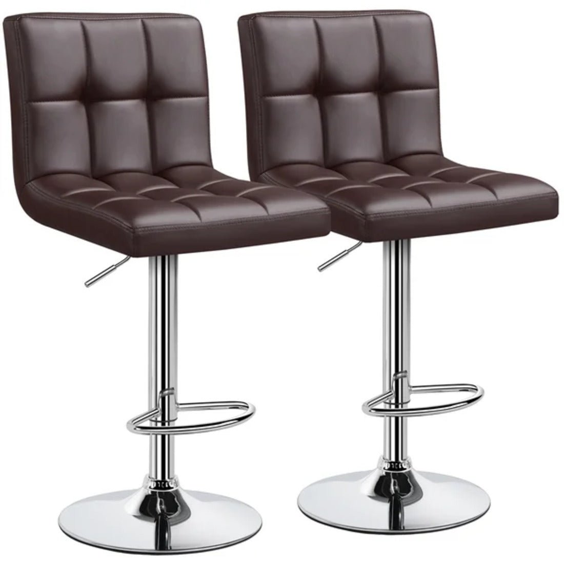 Luxurious Style Leatherette Brown Bar Stool / Long Chair - Decor Smart