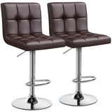 Luxurious Style Leatherette Brown Bar Stool / Long Chair - Decor Smart
