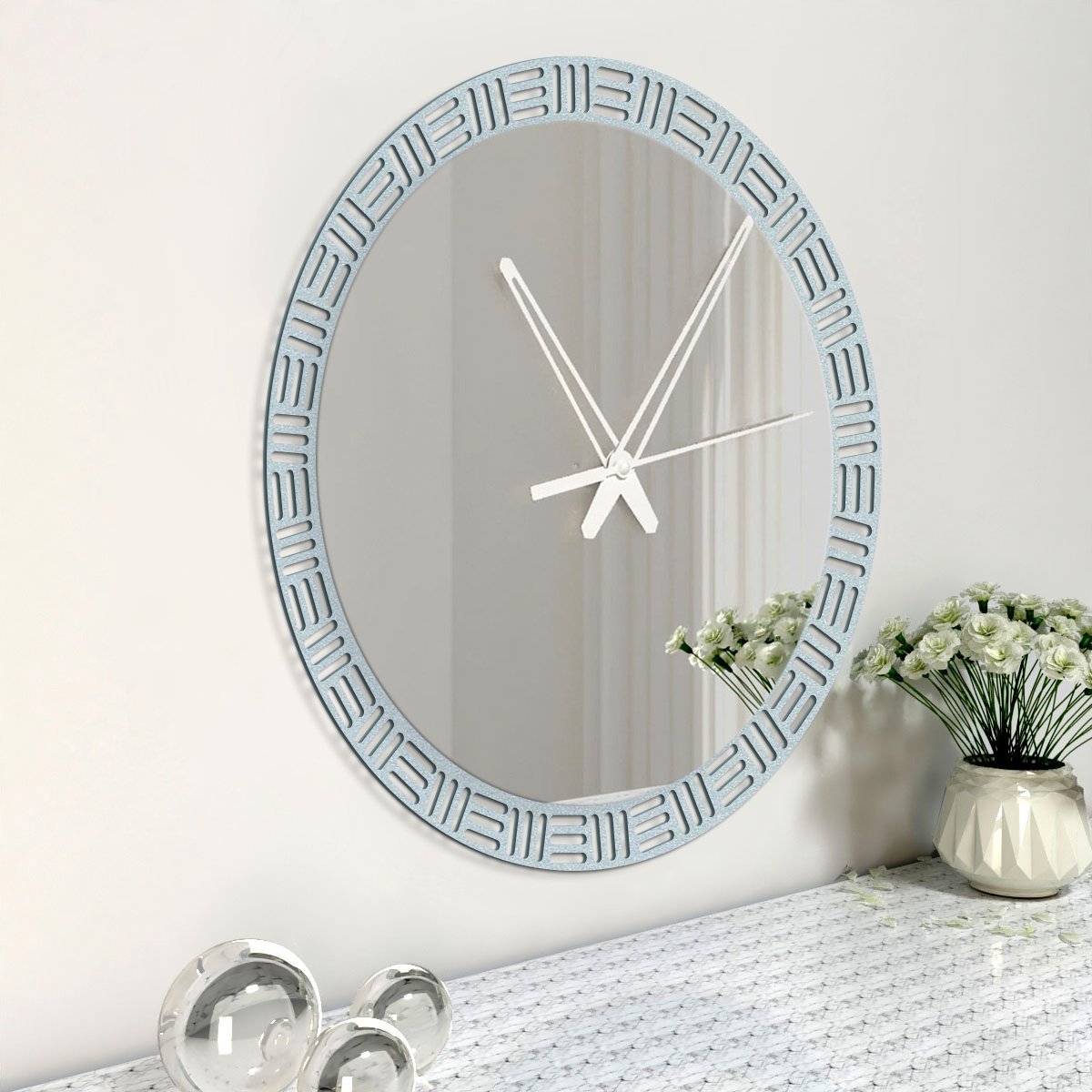 Luxurious Style Mirror with Wall Clock - Decor Smart