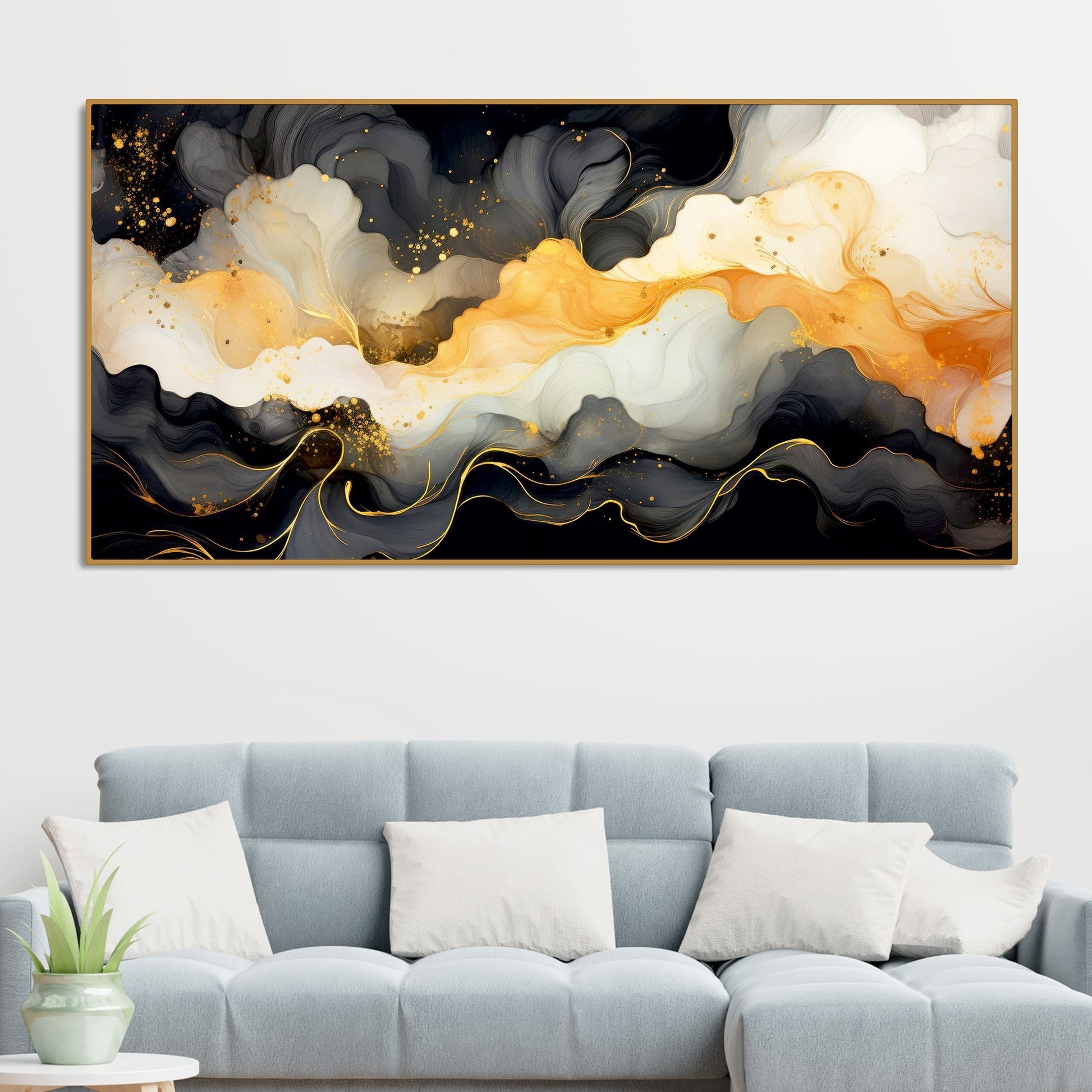Luxury Abstract Fluid Art Canvas Wall Painting - Decor Smart