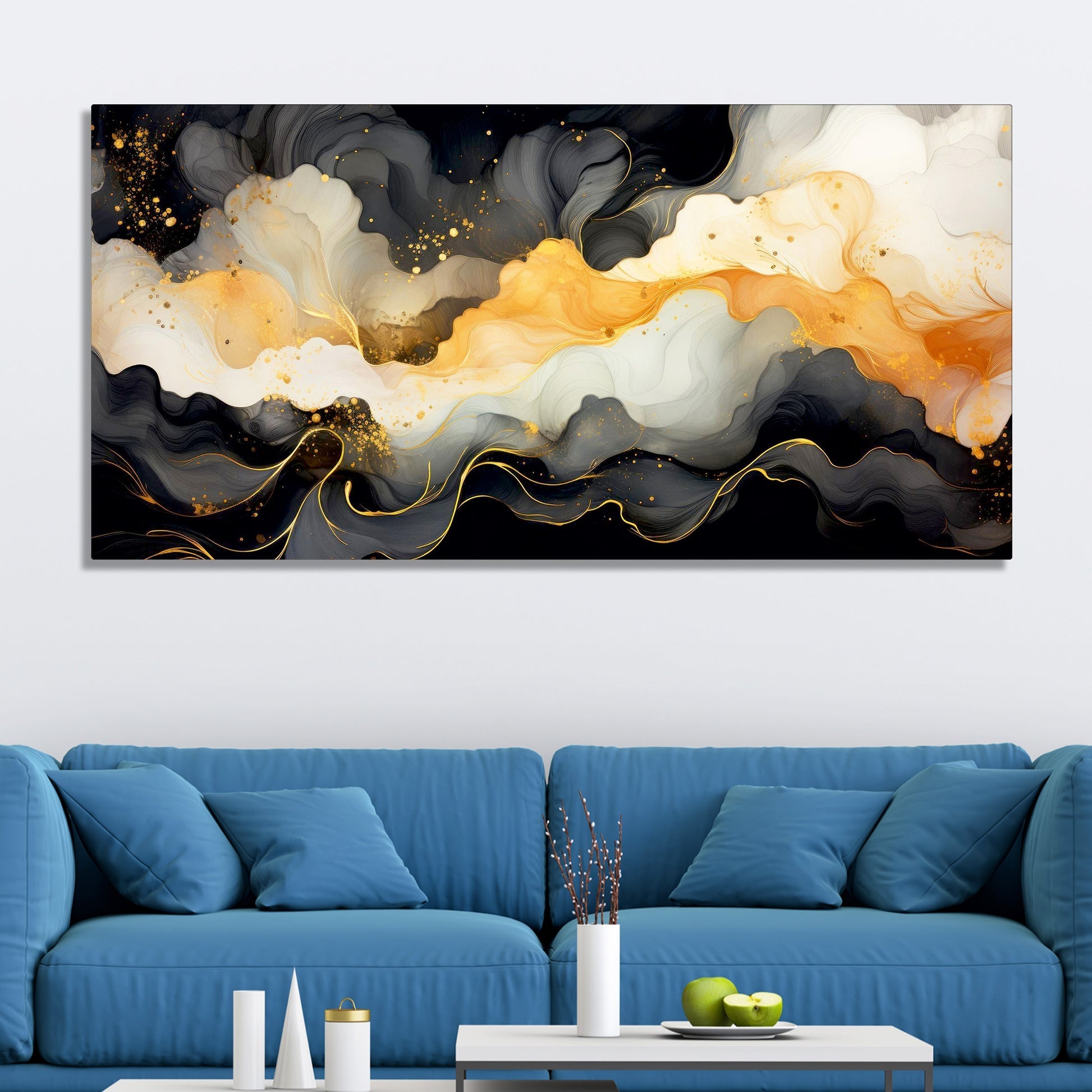 Luxury Abstract Fluid Art Canvas Wall Painting - Decor Smart