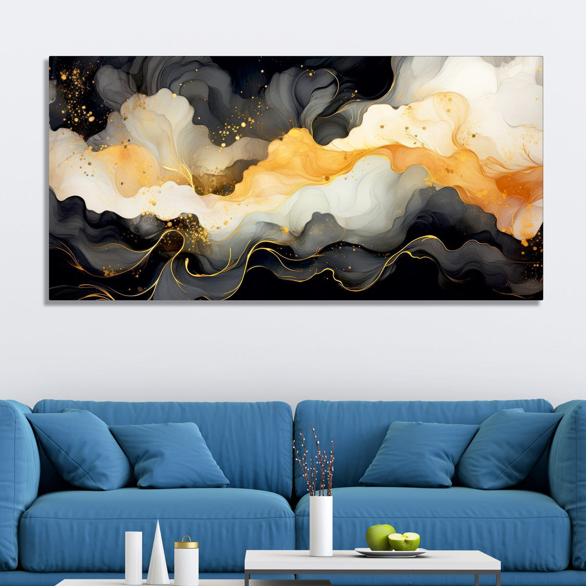 Luxury Abstract Fluid Art Canvas Wall Painting - Decor Smart