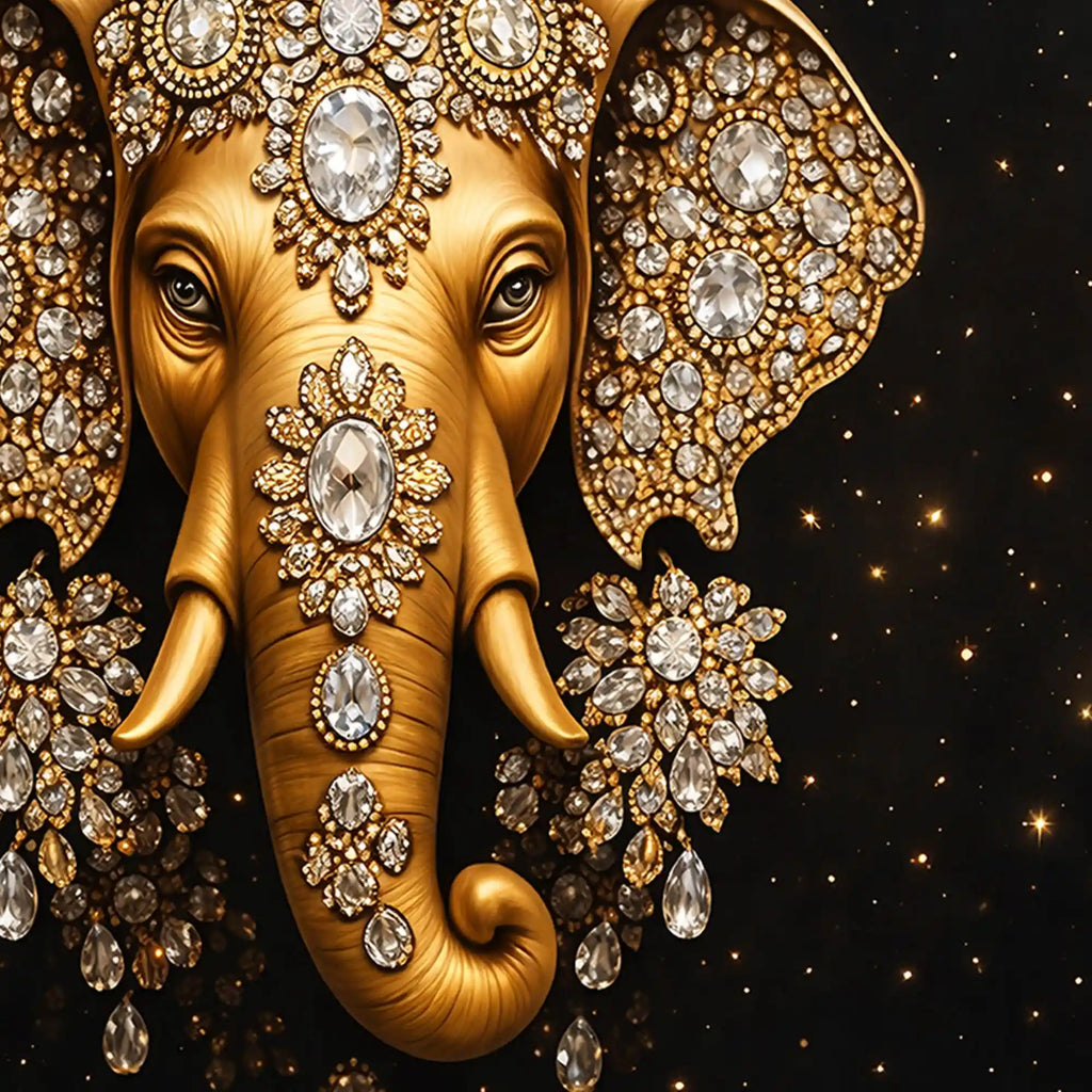 Luxury Elephant Crystal Glass Painting for Modern Home Décor