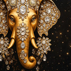 Luxury Elephant Crystal Glass Painting for Modern Home Décor