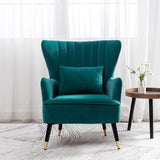 Luxury Emerald Chic Tufted Sofa Lounge Chair with Cushion - Decor Smart