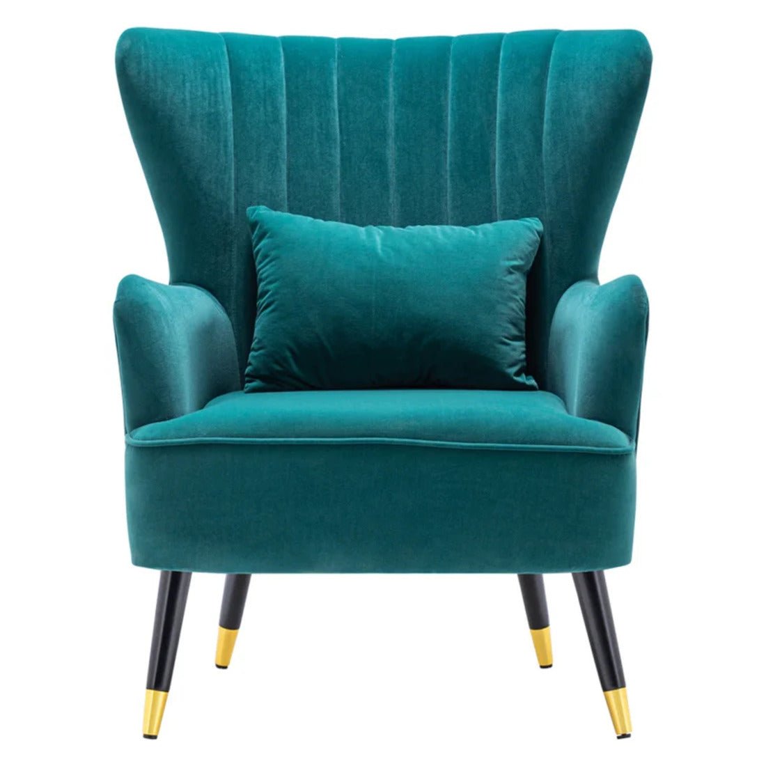 Luxury Emerald Chic Tufted Sofa Lounge Chair with Cushion - Decor Smart